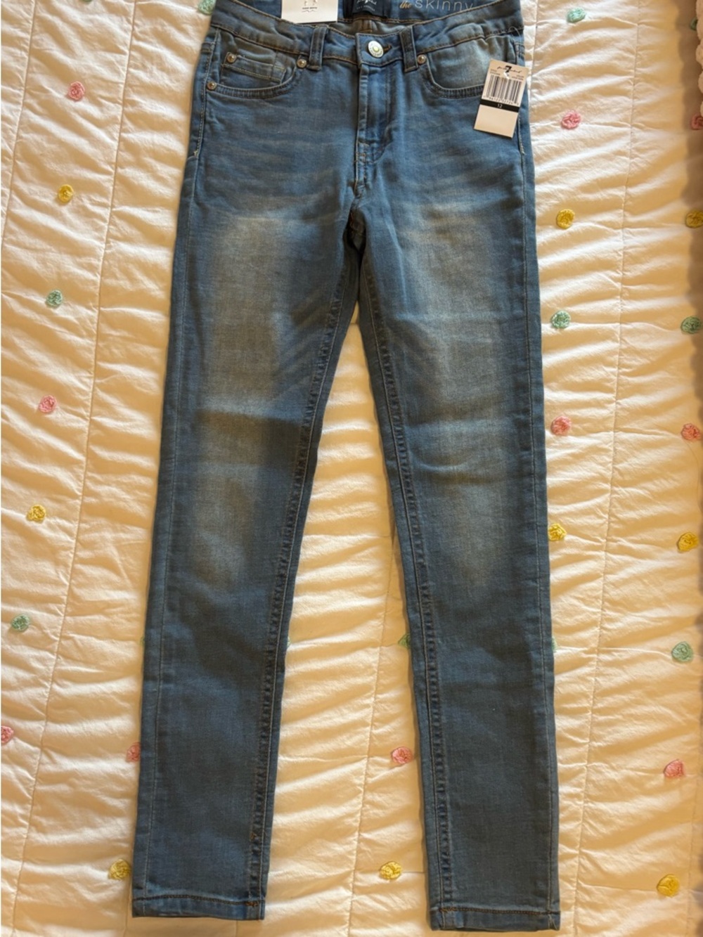 7 For All Mankind Girls Medium Blue Skinny Jeans